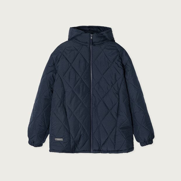 페스토 후디드 퀼티드 점퍼 다크레이크