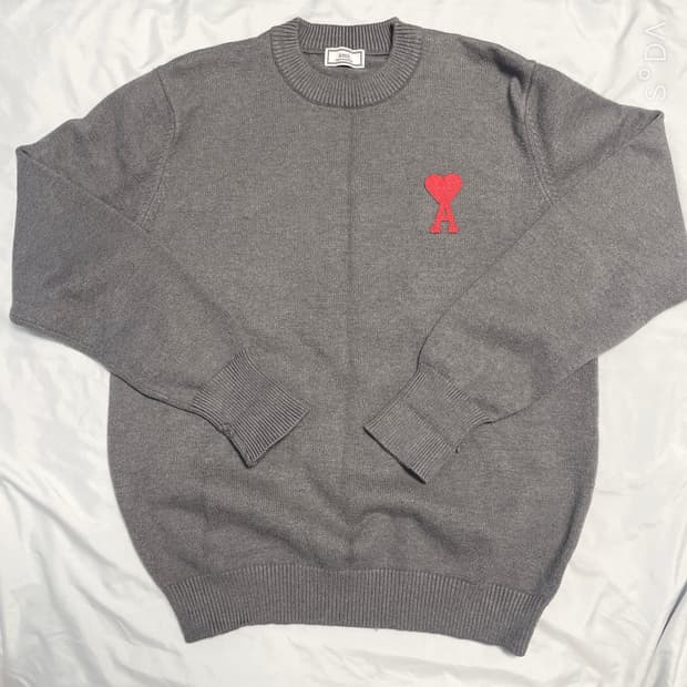 아미 하트로고 니트 그레이 L