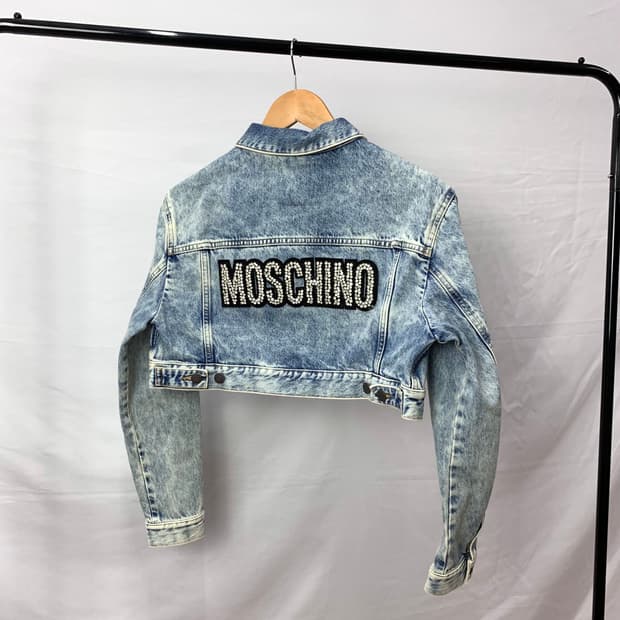 h&m x 모스키노 크롭 데님 자켓