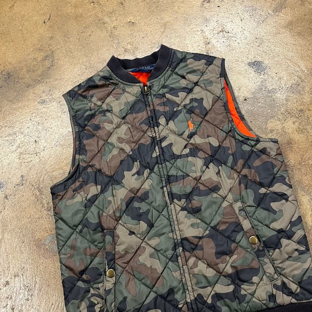 [정품/L] 폴로 랄프로렌 카모 밀리터리 퀼팅 조끼 b8