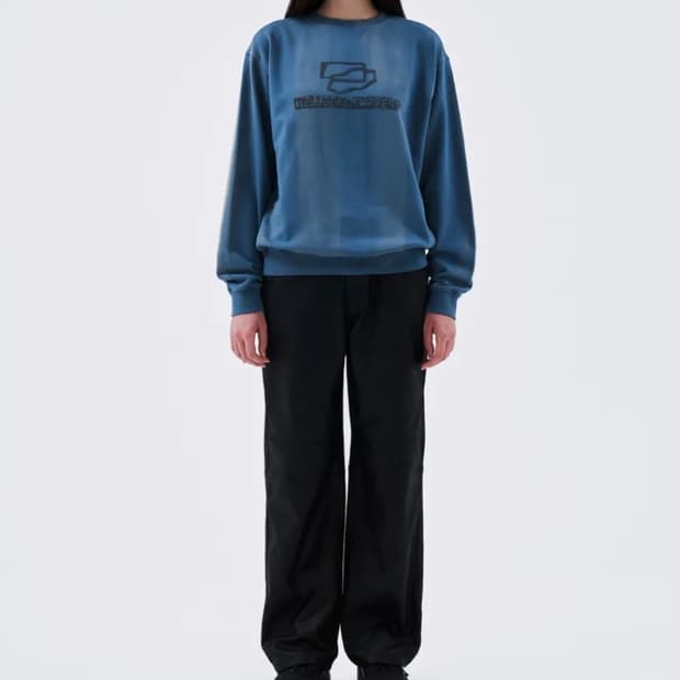 웰빙익스프레스 Blurry Logo Sweatshirt Blue 