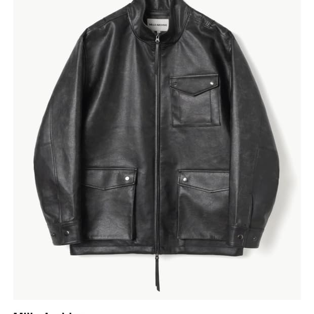 Millo Archive 미들 레더 자켓 블랙