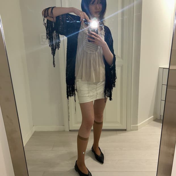 Crochet Fringe Cardigan / 빈티지 프린지 가디건