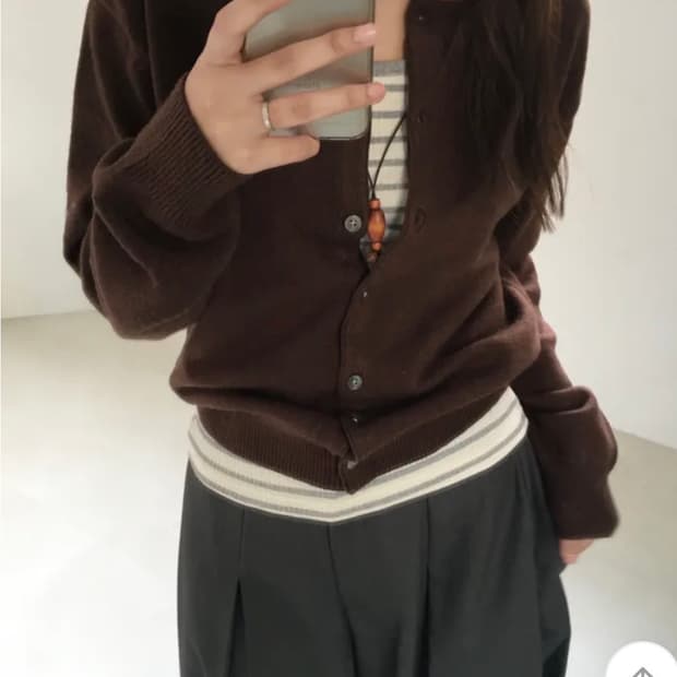 갈색 소프트 가디건