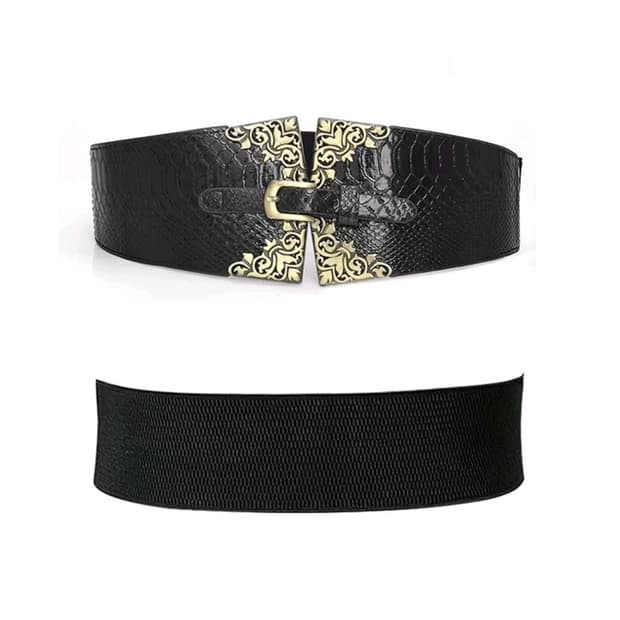 엘라스틱 메탈장식 와이드 패션 벨트(새상품)