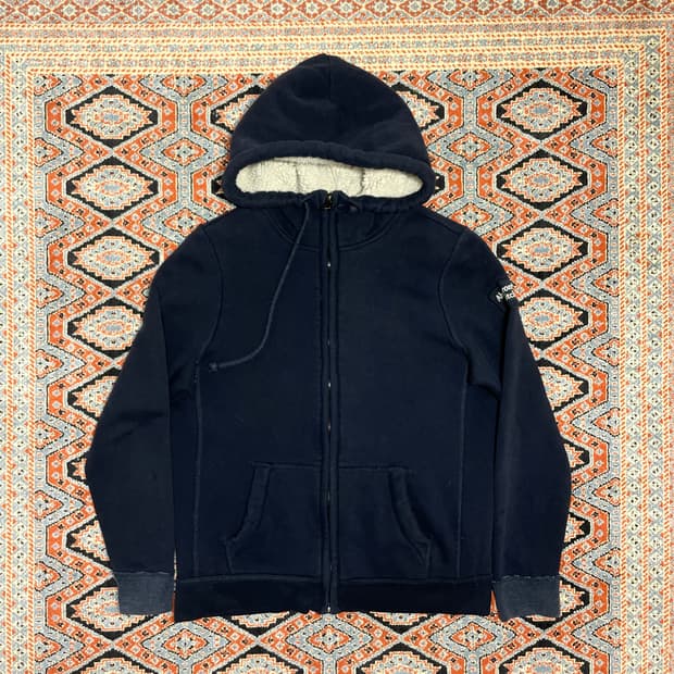 아베크롬비 사이드로고 네이비 털안감 후드집업 남성S