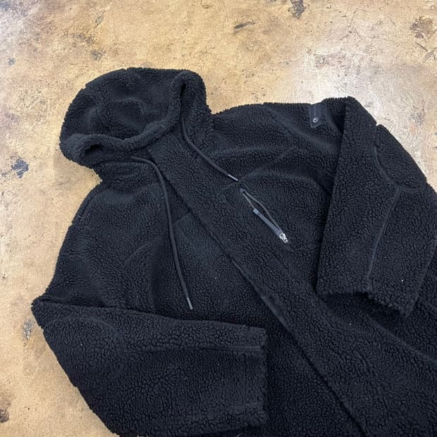 [정품/XL] 내셔널지오그래픽 검정색 뽀글이 후리스 후드집업 b18