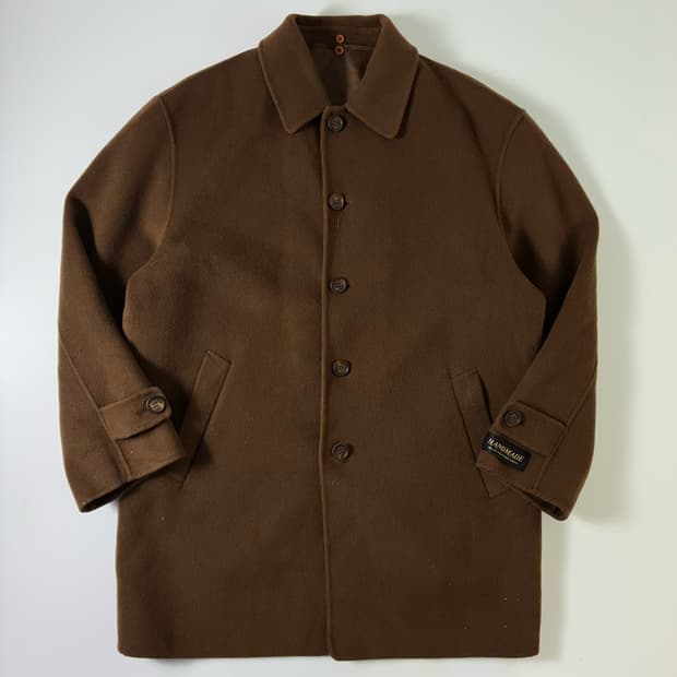 Yves Saint Laurent  입생로랑 자수로고 핸드메이드 울코트 