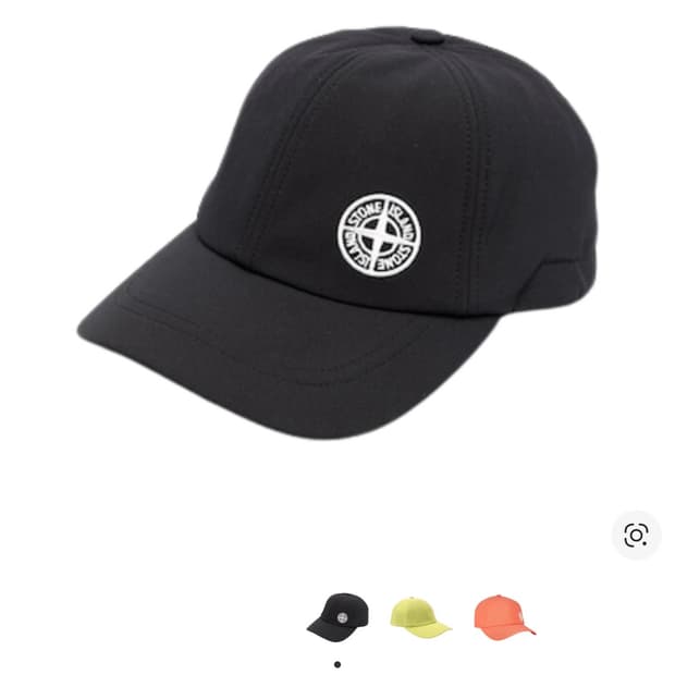 스톤 아일랜드 99227 라이트 소프트 쉘 6-패널 캡 블랙 - 22SS