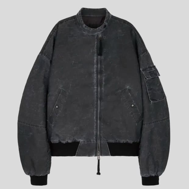 ETCE 워시드 크롭 봄버 WASHED CROP BOMBER L