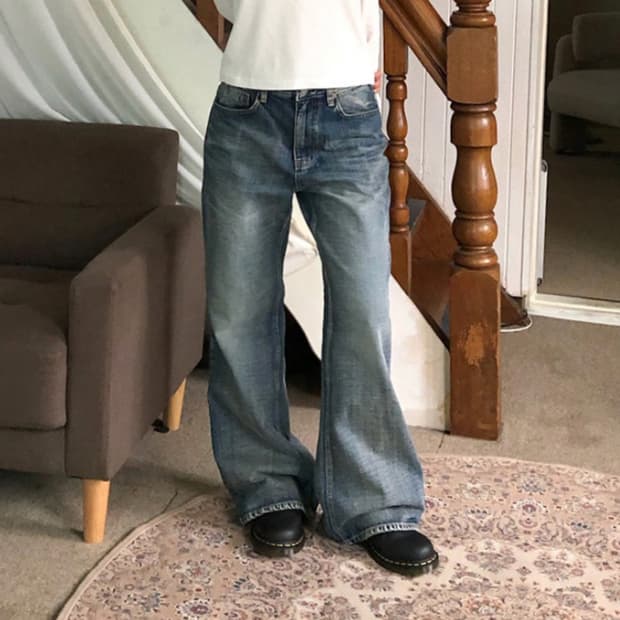 루프온 보이 플레어 데님 진