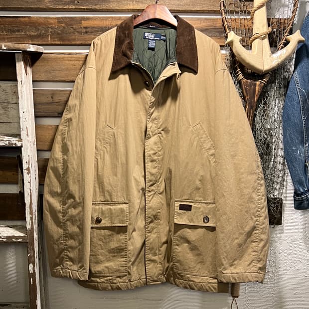 [2XL]폴로 랄프로렌 퀼팅 베이지 헌팅 자켓