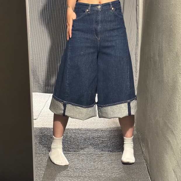리바이스 LEJ 엔지니어드진스 진청 블랭크탭 와이드 벌룬핏 데님팬츠