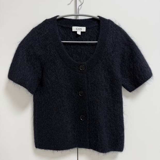 Cos 모헤어 반팔 가디건 블랙 XS