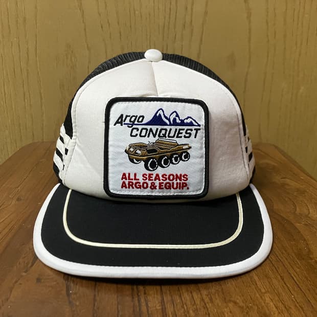 빈티지 트러커 캡 검/흰 남녀공용 모자 