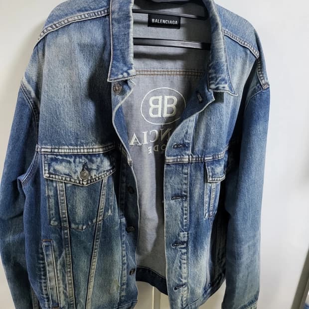(46)발렌시아가 bb로고 청자켓 데님자켓