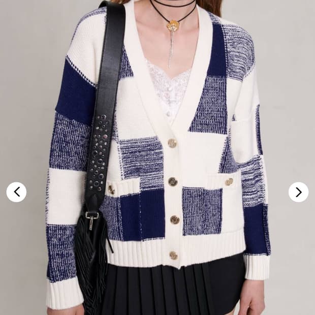 마쥬 maje 체크 가디건