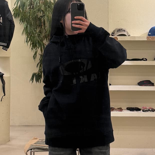 오클리 네이비 빅로고 후드집업 U459