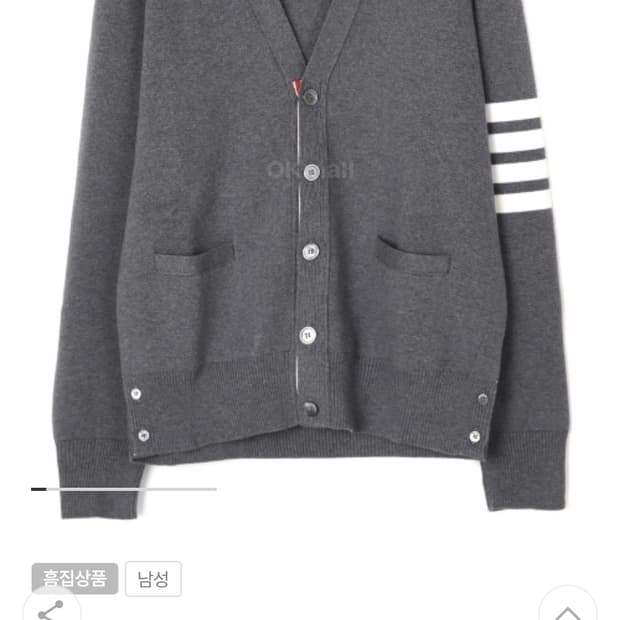 Thom Browne 밀라노 스티치 가디건 Size 4(남성,회색)