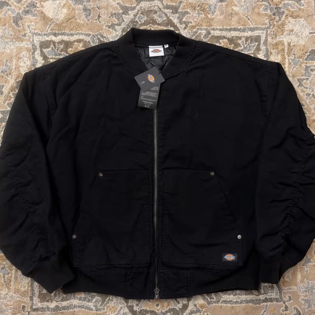 [디키즈] 가먼트 다이드 봄버 자켓 블랙 XL (데드스탁)