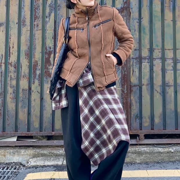 체크 플란넬 셔츠 울셔츠