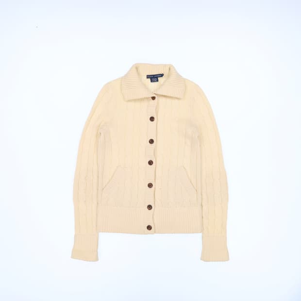 M 폴로 랄프로렌 캐시미어 엘보패치 가디건 N7410