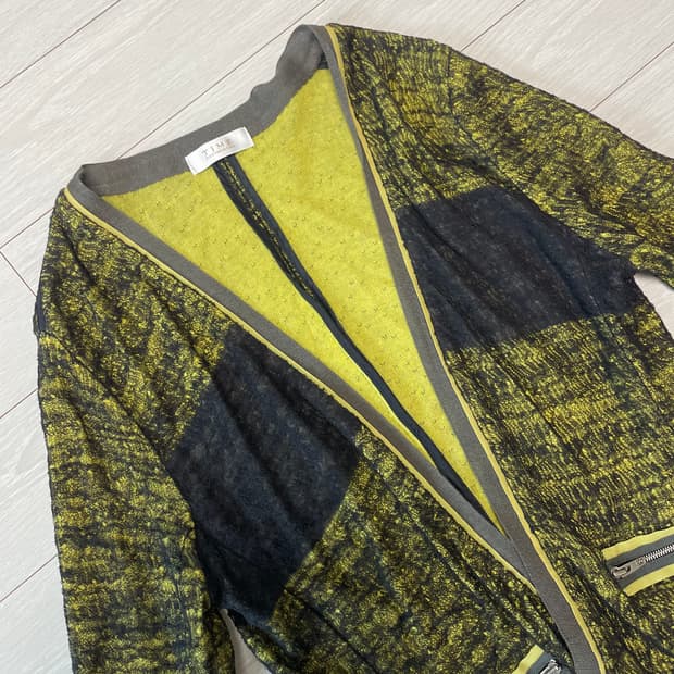 타임(TIME) 텍스처 배색 가디건