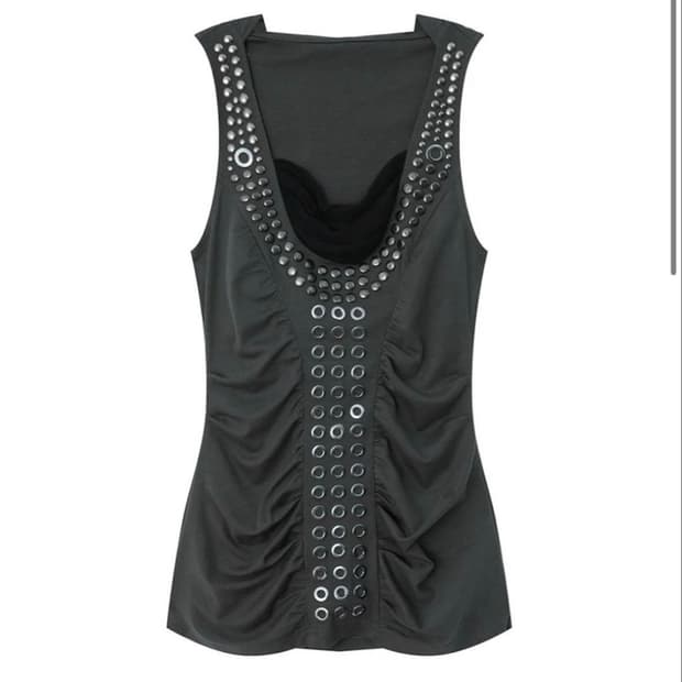 [double punch] Aegis Studded Top (Grey)