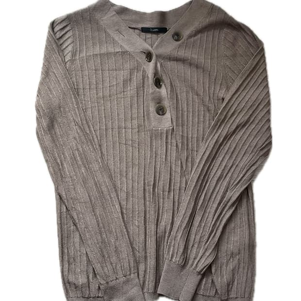 초코맛 브라운 골지 롱슬리브