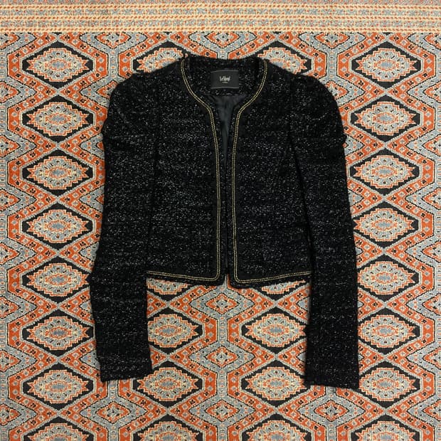 르샵 블랙 트위드 숏 자켓 여성S