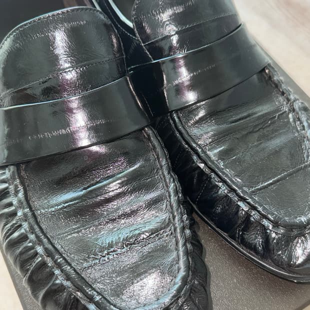 [eu43] the row eel soft loafers black