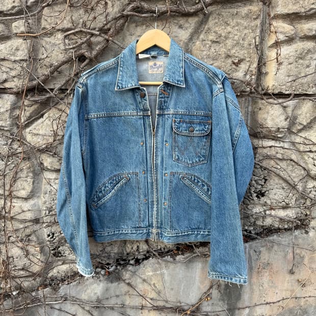 90s 랭글러 제팬 11mjz 빈티지 복각 데님 트러커 자켓