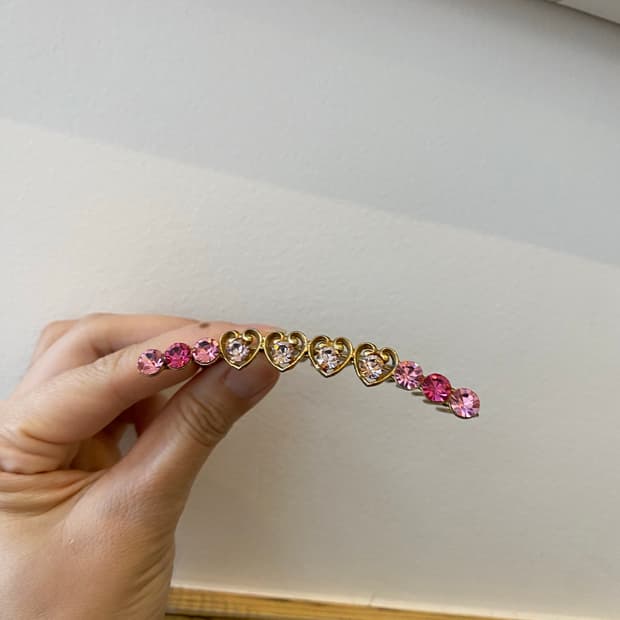 리틀문 헤어핀 하트 러블리 모리룩 빈티지 빗핀