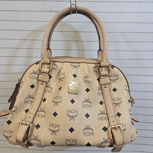 MCM 비세토스 보스턴백 베이지