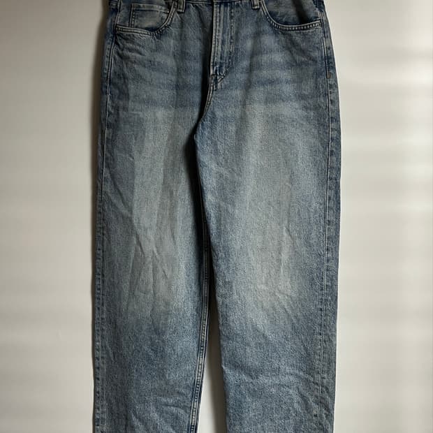 H&M 루즈핏 연청 세미와이드 데님 팬츠 청바지 32
