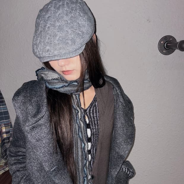 빈티지 니트 헌팅캡