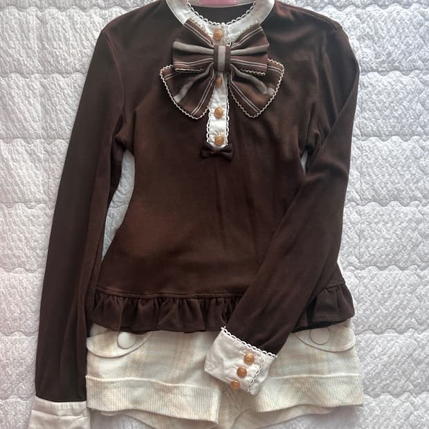 angelic pretty 엔젤릭프리티 리본 갸루탑 라떼갸루 히메갸루