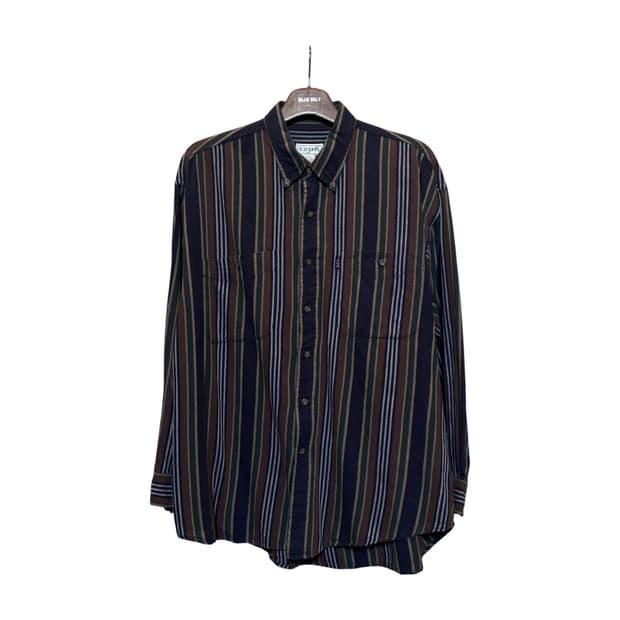 IZOD 아이조드 코튼 워시드 멀티라인 스트라이프 셔츠 3라인 디테일