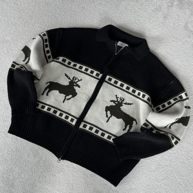 CHEAT 니트 집업자켓 