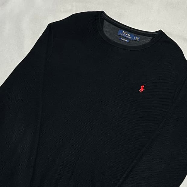 L 폴로랄프로렌 코튼 블랙 니트