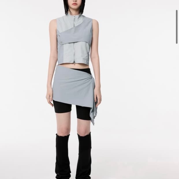 플레어업 레이어드 플랩 베스트 치마 세트