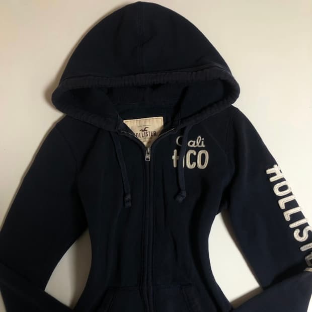 대대장 홀리스터 딱붙핏 후드집업 다크네이비