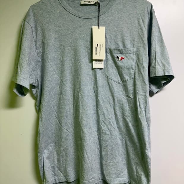 메종키츠네 블루 헤이즈 멜란지 반팔 티셔츠 L