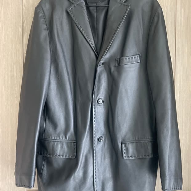 Y.H Kim 양가죽 스티치 레더 블레이저