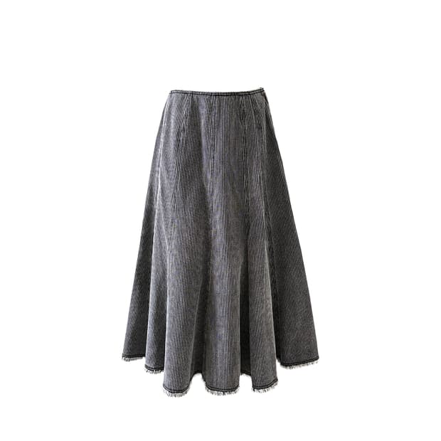 striped flare long skirt