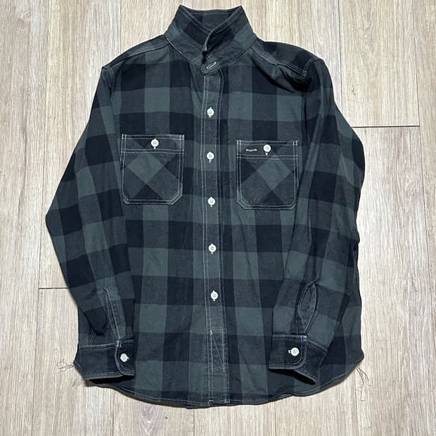 본쿠라 Work Shirt Flannel 블랙X그레이 38