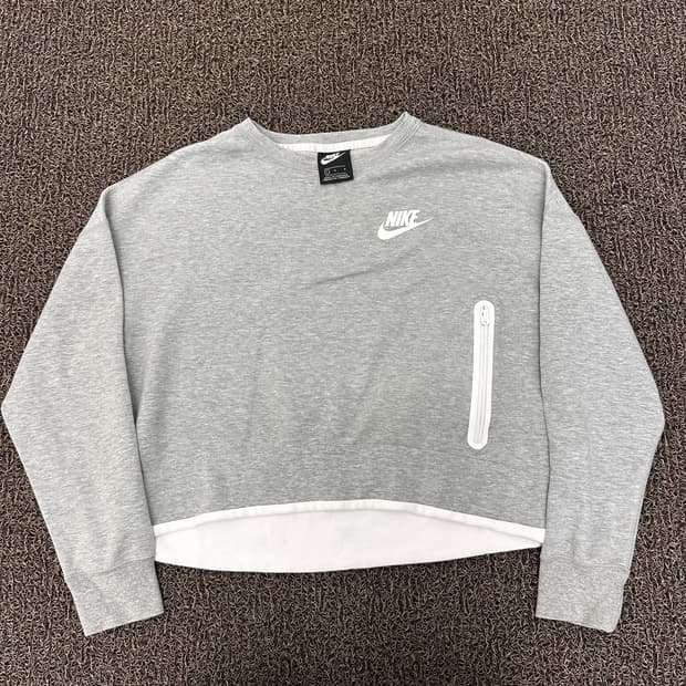NIKE 나이키 크롭 여성 맨투맨 그레이 L