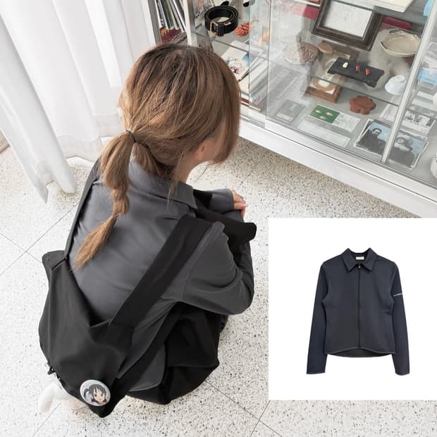 지초이 23-002 zip shirt graphite 1