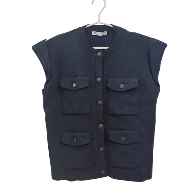 새상품 ZARA 자라 네이비 니트 조끼 L
