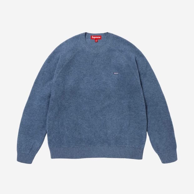 Supreme 테리 스몰 박스로고 스웨터 블루 m 새상품급